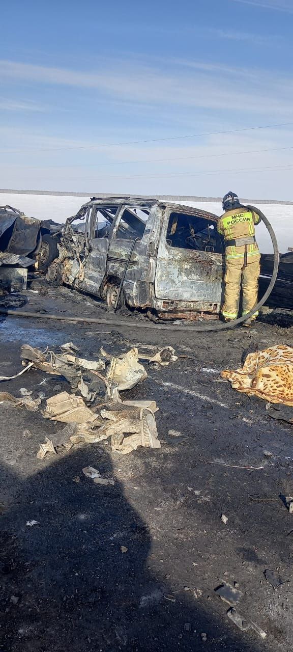 Спасатели опубликовали снимки страшной аварии на трассе Тюмень-Омск, где погибли 7 человек