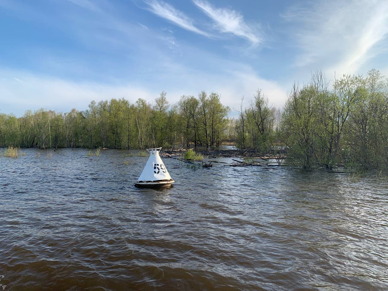 Уровень воды в Иртыше у Усть-Ишима снижается Фото: телеграм-канал Виталия Хоценко