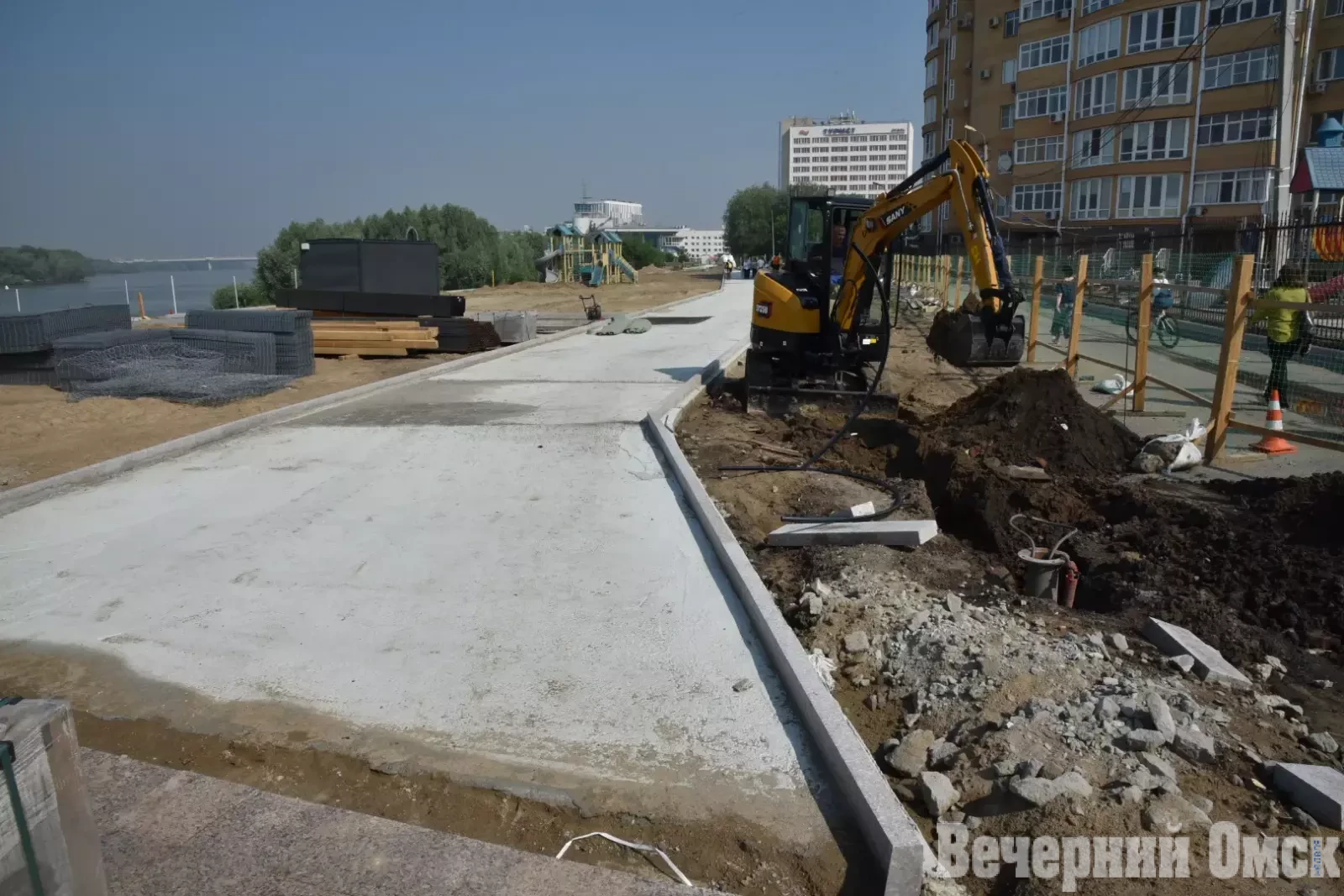 Как идёт второй этап благоустройства пляжа "Центральный-2" в Омске