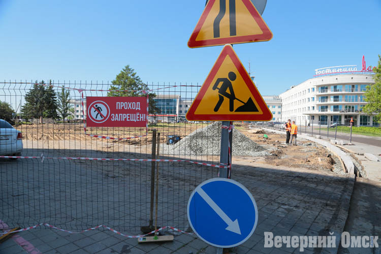 Благоустройство площади Бухгольца в Омске планируют закончить досрочно - к 15 августа